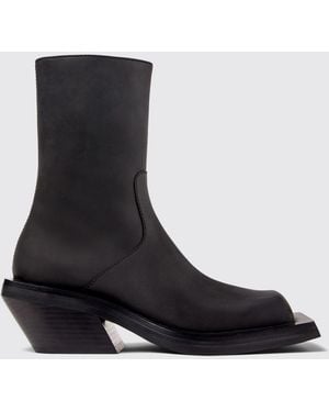 CAMPERLAB Quetal Leather Western Boots With Square Toe And Flared Heel - Black