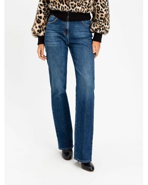 Twinset High-Waisted Straight Jeans - Blue
