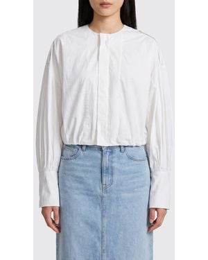 Thelatest Camisa Diana En Mezcla De Algodón Con Mangas Abullonadas - Blanco