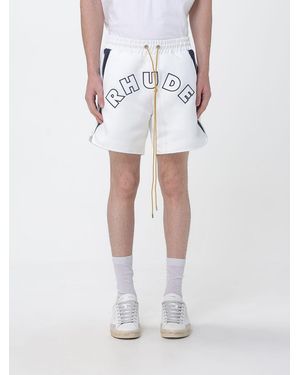 Rhude Crêpe Jogging Shorts With Printed Logo - White