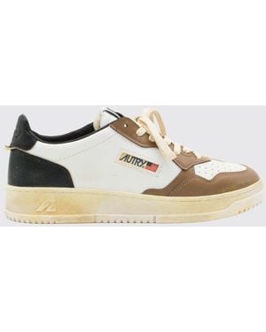 Autry Medalist Low Super Vintage Calfskin Sneakers With Worn Effect - Multicolor