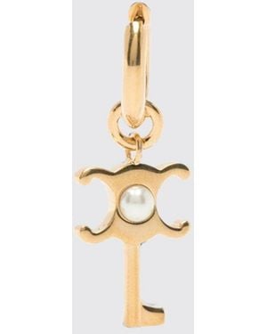 Celine Triomphe-Tone Necklace With Synthetic Pearls - White