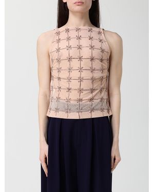 Pinko Tulle Top With Crystals - Blue