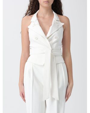 Elisabetta Franchi Double Breasted Viscose Vest - White