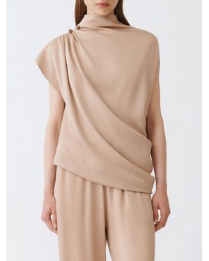 Fabiana Filippi Draped Top With Piercing Detail - Natural
