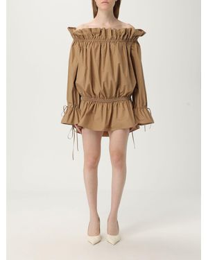 ワンピース Saint Laurent Camel jersey mini dress SAINT LAURENT Draped wool-jersey mini dress | NET-A-PORTER