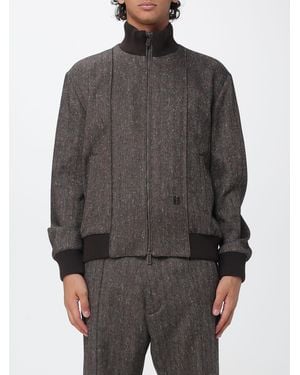 DSquared² Chevron Wool-Blend Bomber Jacket With Turtleneck Collar - Gray