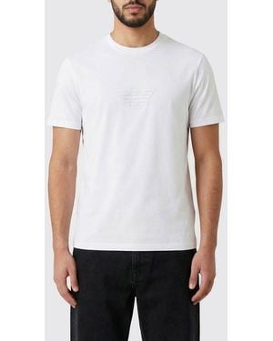 Emporio Armani Basic Cotton T-Shirt With Eagle - White