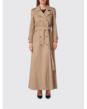 Philipp Plein Double Breasted Cotton Trench Coat - Natural