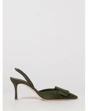 Manolo Blahnik Maysli Suede Slingback Court Shoes With Mid Heel - Multicolour