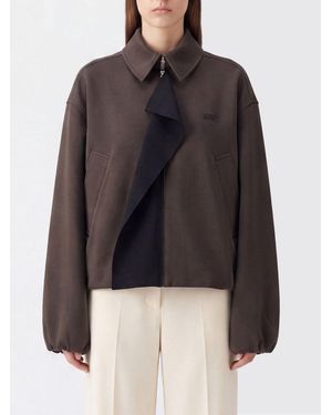 Loewe Cropped Wool-Blend Shirt Jacket With Zip Closure - Black