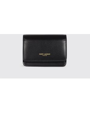 Saint Laurent Leather Card Holder - White
