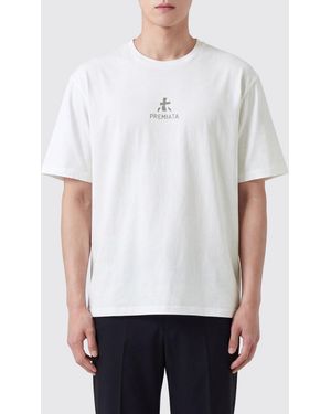 Premiata Crewneck Cotton T-Shirt With Contrast Logo - White