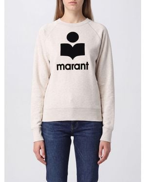 Isabel Marant Cotton-Blend Crewneck Sweatshirt With Flocked Logo - White