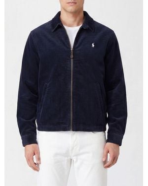 Polo Ralph Lauren Wynton Hemdjacke Aus Samt Mit Gesticktem Logo - Blau