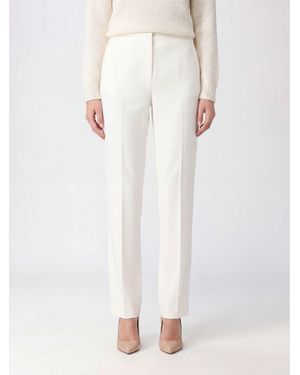 TOTEME Pantalones Rectos De Mezcla De Lino - Blanco