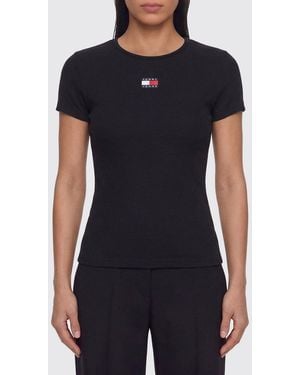 Tommy Hilfiger Cotton T-Shirts With Logo - Black