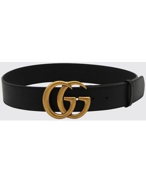 Gucci Gg Marmont Leather Belt - White