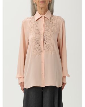 Ermanno Scervino Silk Shirt By With Lace Inserts - Natural