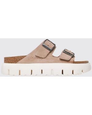 Birkenstock Arizona Pap Chunky Suede Sandal - White