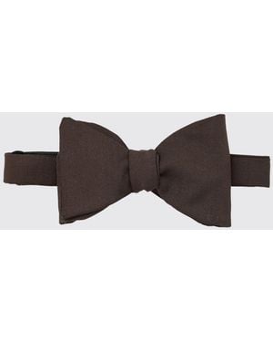Lardini Shaved Mohair Wool Bow Tie - Brown