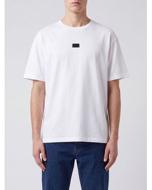 MM6 by Maison Margiela Short-Sleeved Crewneck 100% Cotton T-Shirt - White