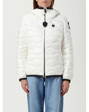 Blauer Jacke Damen - Weiß