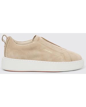 Santoni Suede Trainers - Natural