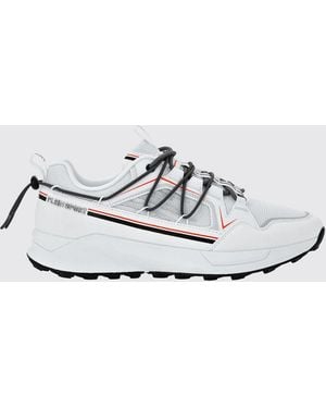 Philipp Plein Striped Mesh Low-Top Trainers With Drawstring Closure And Logo - White