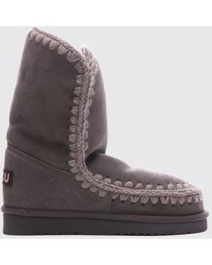 Mou Eskimo-Stiefel Aus Veloursleder Von Mit Wollnähten - Lila
