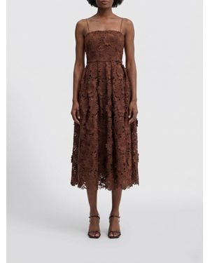 ROTATE BIRGER CHRISTENSEN Macramé Midi Dress - Brown