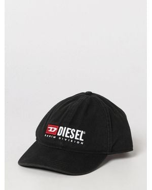 DIESEL Cotton Twill Baseball Cap With Embroidered Logo And Adjustable Strap - Black