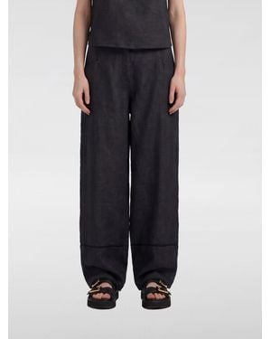 Momoní MomonÌ High-Waisted Wide-Leg Linen Palazzo Trousers - Black