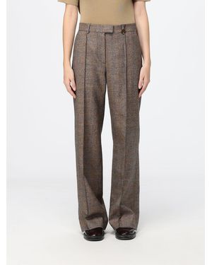 Burberry Pantalones De Sastre Rozalyn De En Lana Con Estampado Príncipe De Gales - Neutro