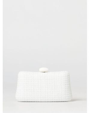 Twentyfourhaitch Citara Tweed Clutch - White