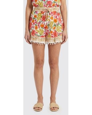 FARM Rio Cotton Shorts With Floral Print - Orange