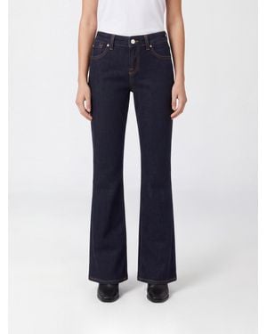 7 For All Mankind High-Waisted Straight Leg Jeans - Blue