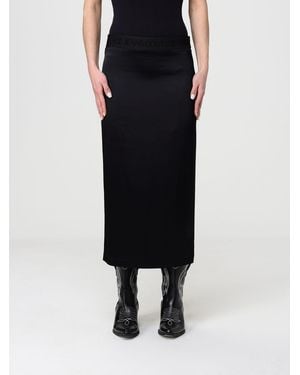 Versace Jeans Couture Falda Midi De Viscosa Elástica - Negro