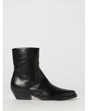 Anna F. Westernstiefel Aus Glattleder Mit Mandelförmiger Spitze - Schwarz