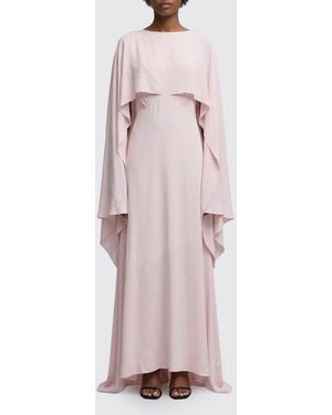 FEDERICA TOSI Chiffon Dress With Cape - Pink