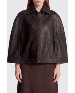 7 For All Mankind Smooth Leather Waistcoat With Zip Closure - Black