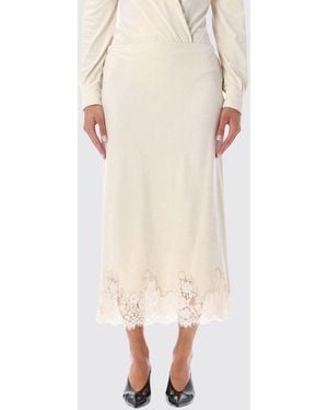 Alberta Ferretti Midi Skirt - Natural