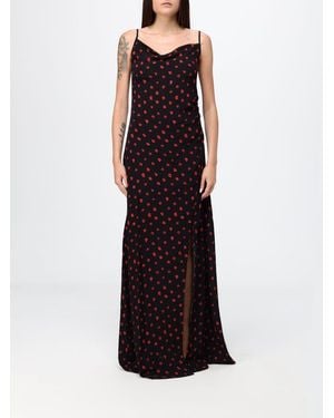 Mar De Margaritas Printed Viscose Long Dress - Black