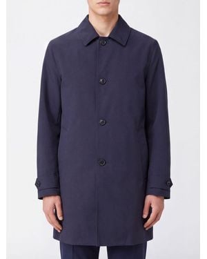 Aspesi Single-Breasted Knee-Length Trench Coat - Blue