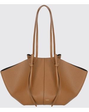 Yuzefi Mochi Suede Shoulder Bag With Double Handle - Natural