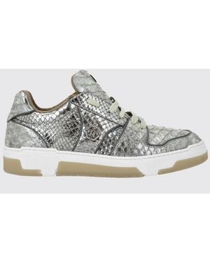 Philipp Plein Laminated Python Leather Trainers - White