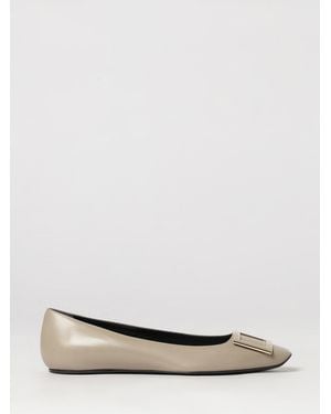Roger Vivier Trompette Smooth Leather Ballet Flats With Square Toe - White