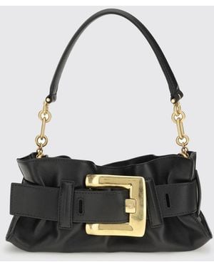 Balmain Anthem Ruched Leather Bag - White