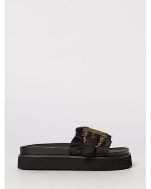 Versace Jeans Couture Ruched Fabric Sliders - White