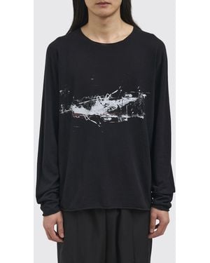 Isabel Benenato Printed Cotton Crew Neck Pullover - Black